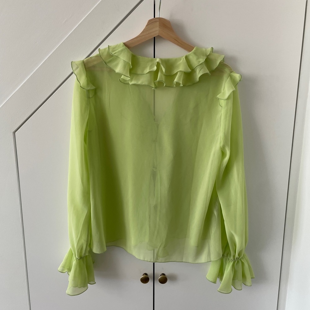 MANGO | Sheer Lime Green Blouse - Picture 4 of 5